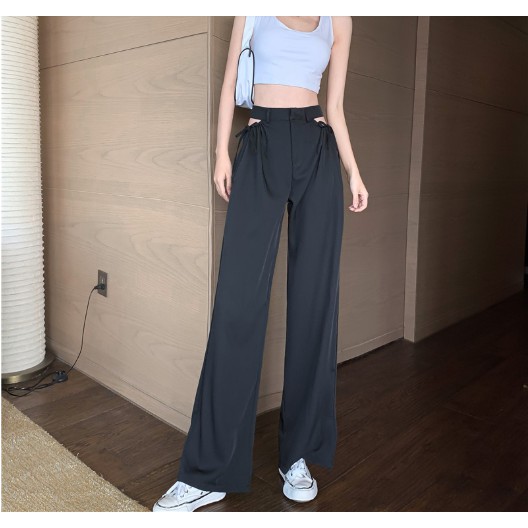 [ HÀNG LOẠI 1 ] Quần ống rộng dáng xuông cut eo mẫu mới dài 100cm | BigBuy360 - bigbuy360.vn
