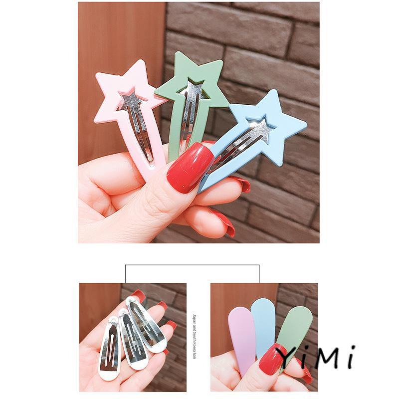 Set 6 Kẹp Tóc Màu Sắc Kẹo Ngọt Kiểu Dáng Đơn Giản Cho Nữ