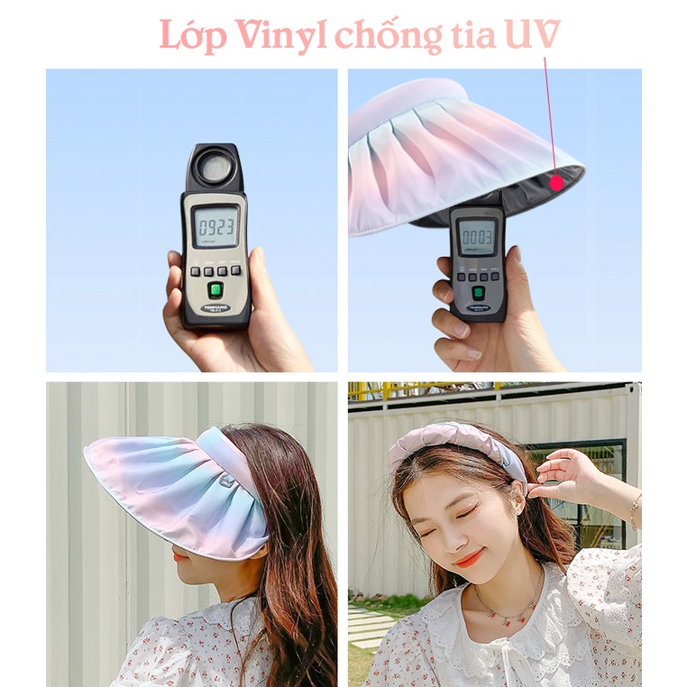 Mũ Hở Đầu Chống Tia UV Màu Chuyển Kiêm Băng Đô P2146