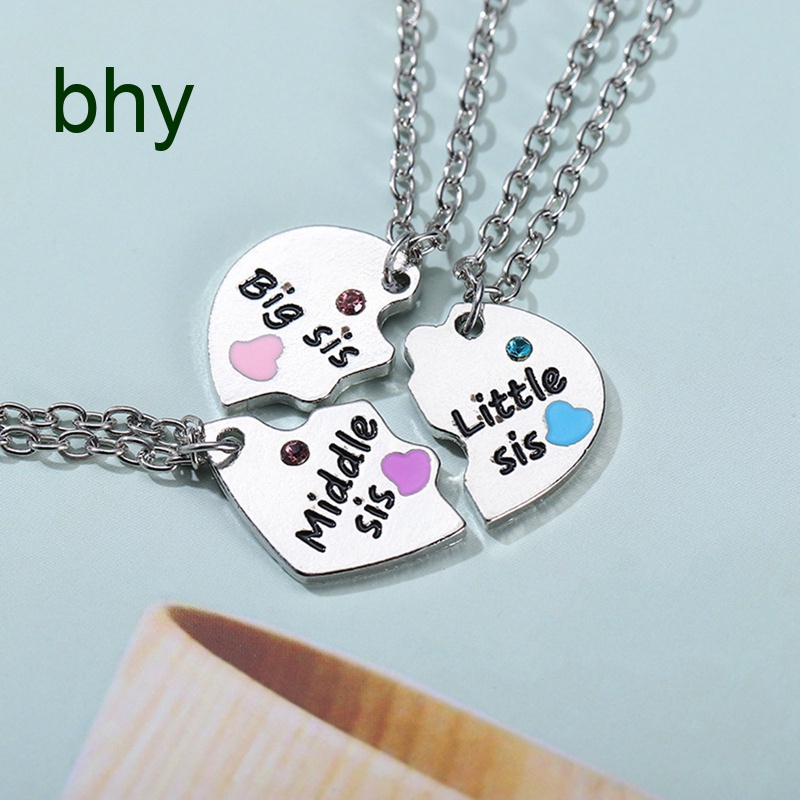 3 dây chuyền mặt ghép hình trái tim màu cầu vồng thời trang cho tình nhân/ bạn thân