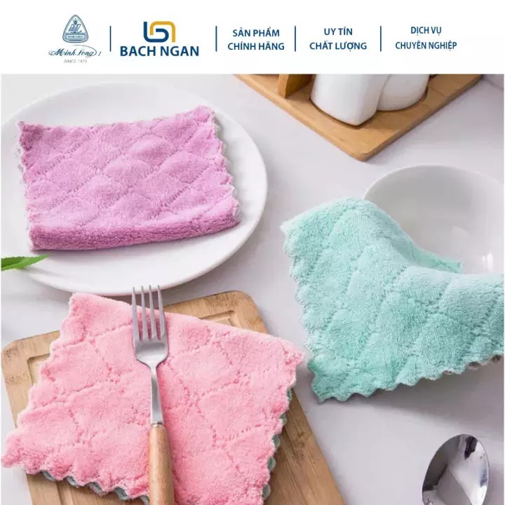 Khăn lau chén Hàn Quốc siêu thấm 15cm Vải bông mềm đồ dùng phòng bếp