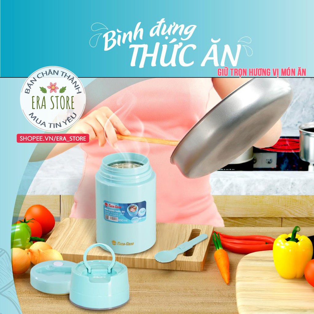 [HÀNG CHÍNH HÃNG] Bình đựng thức ăn RẠNG ĐÔNG 880ml giữ nhiệt tốt giữ trọn hương vị món ăn, an toàn cho sức khỏe