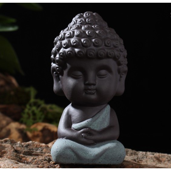 Tượng phật Thích Ca 🎁FREESHIP🎁 Tượng phật gốm sứ cát tím -Tượng phật trang trí xe hơi, tiểu cảnh | BigBuy360 - bigbuy360.vn