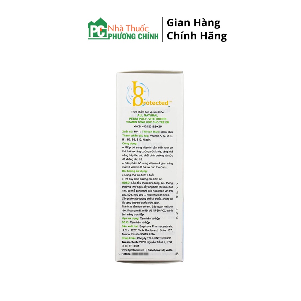 Vitamin Tổng Hợp Cho Trẻ Biếng Ăn Pedia Poly-Vite Drops - Bổ Sung Vitamin A &amp; Vitamin D Giúp Hấp Thu Canxi , Sáng Mắt