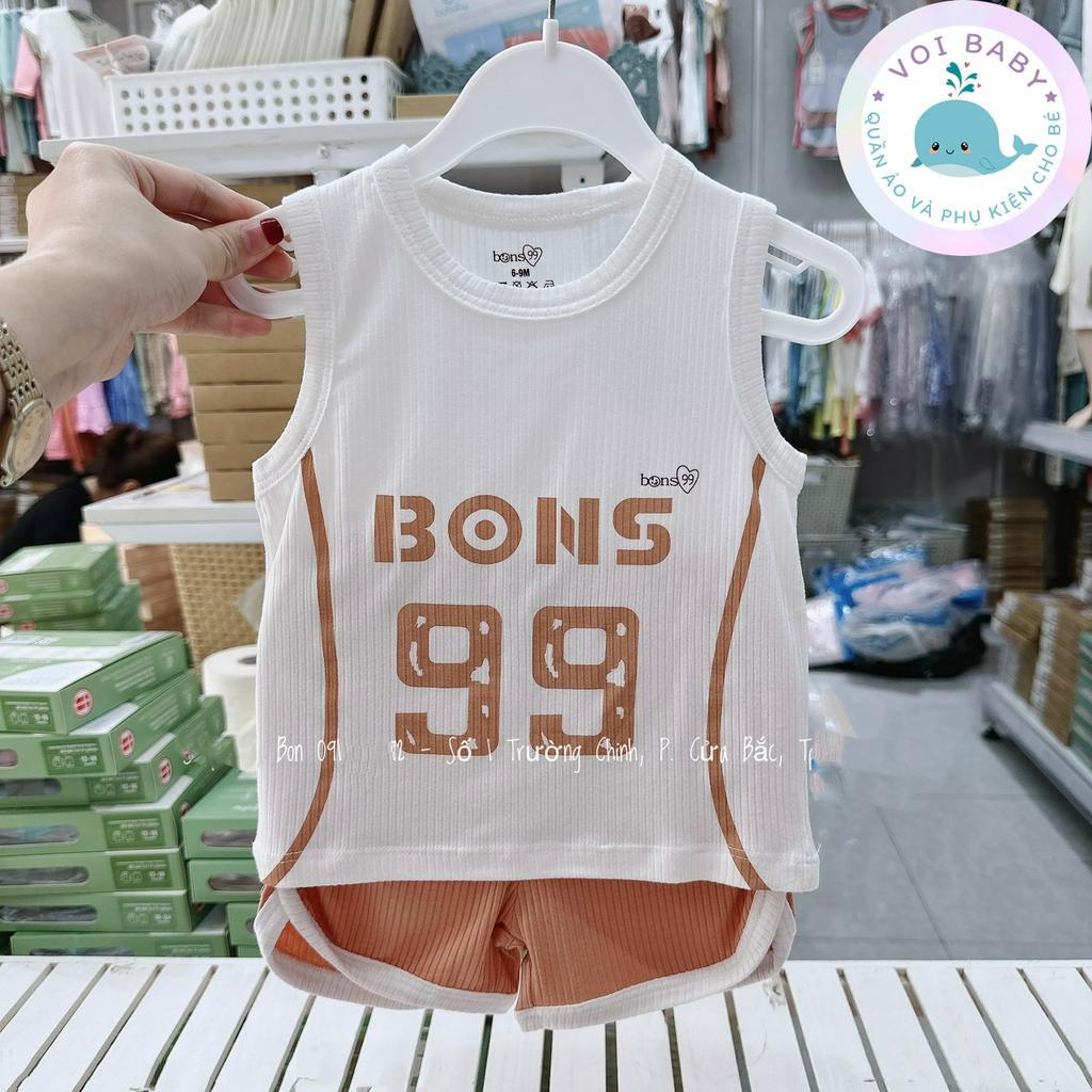 Bộ ba lỗ cho bé trai bé gái Bons99 chất modal sợi tre