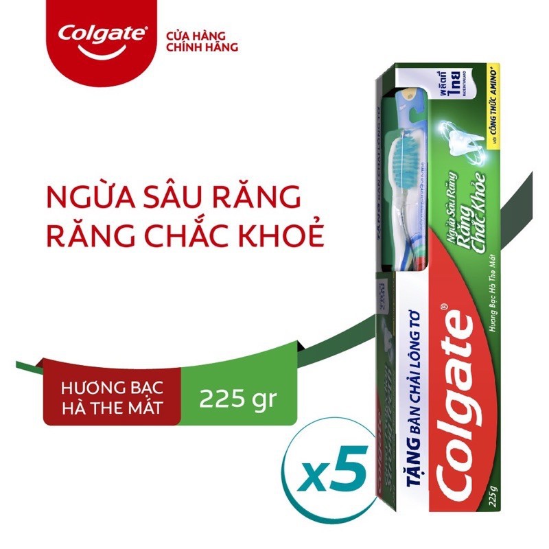 Kem đánh răng Colgate ngừa sâu răng tối đa 225g tặng bàn chải cao cấp