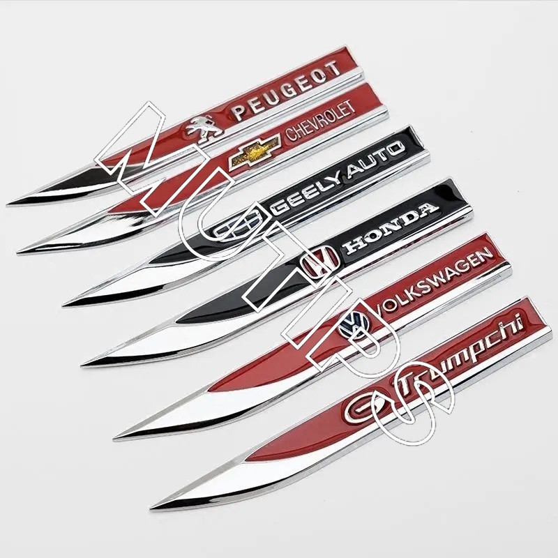 FENDER Bộ 2 Miếng Dán 3D Bằng Kim Loại Trang Trí Xe Hơi Hyundai Getz Accent Atoz i20 Trajet H1 i10 Kona Santa Fe