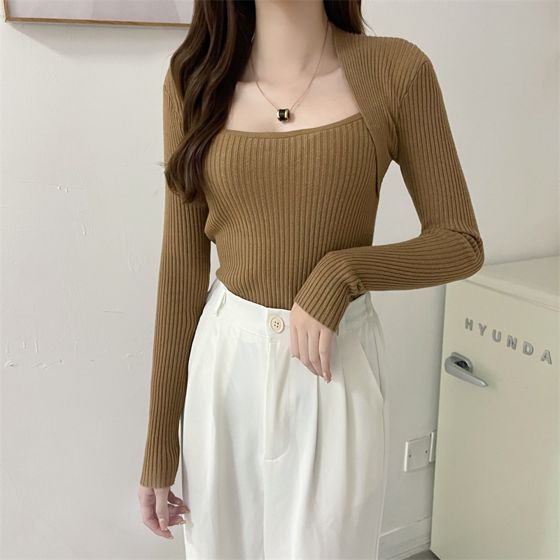 Áo Len Nữ Tay Dài Cổ Chữ U Thời Trang Quyến Rũ