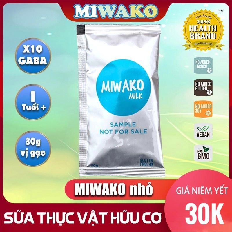 Sữa thực vật hữu cơ  Miwako vị gạo , gói nhỏ 30g
