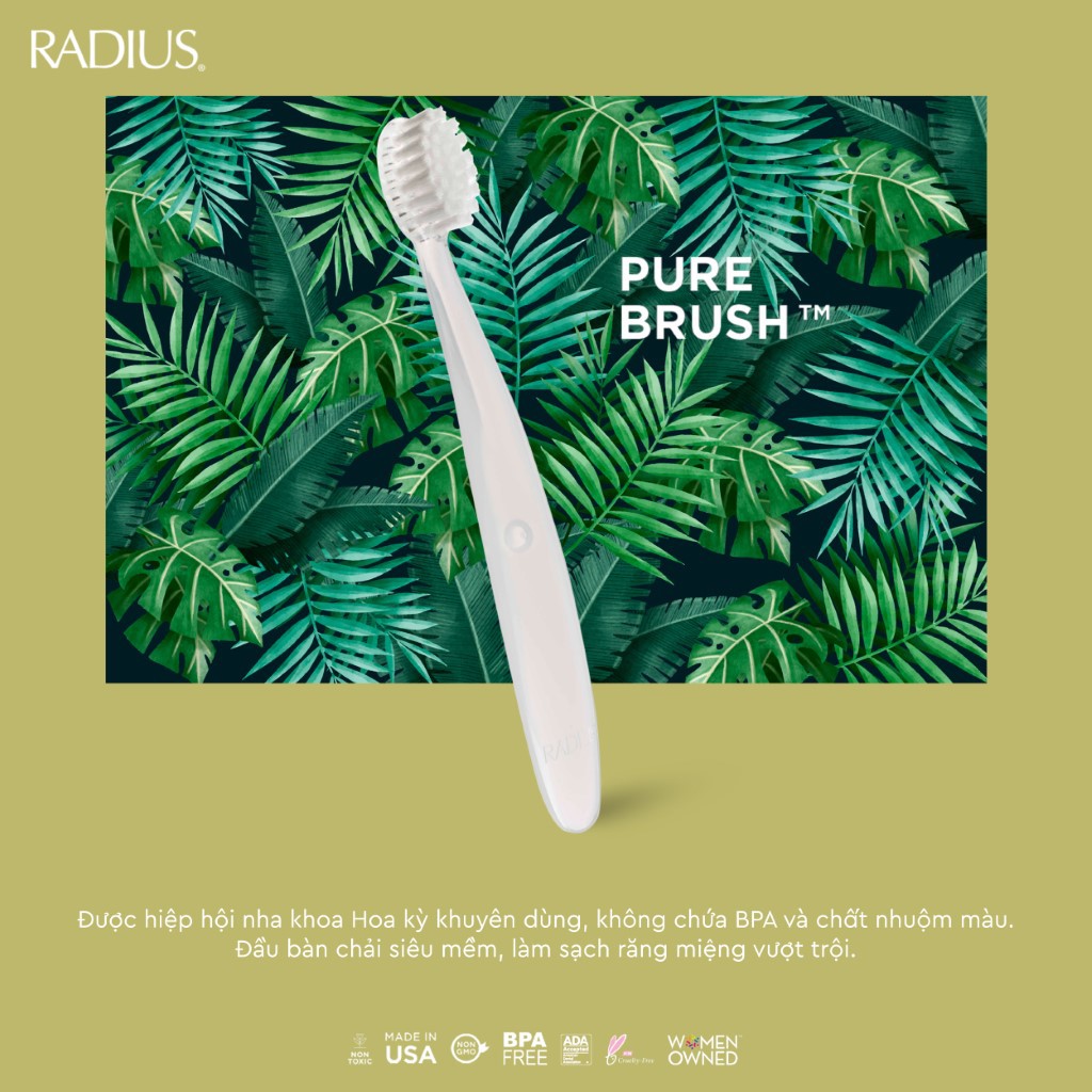 Bàn Chải Siêu Mềm Cho Bé Từ 6 Tháng Radius Pure Brush