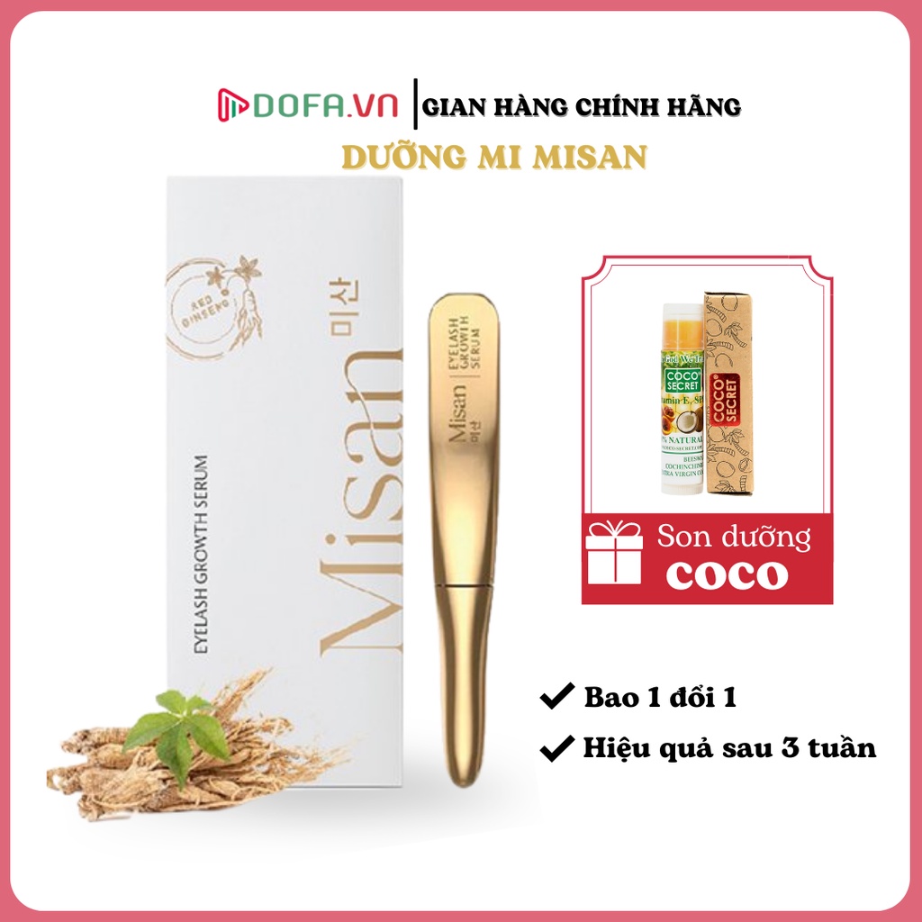 Dưỡng Mi MISAN Kích Thích Mi Mọc Dài Nhanh Chóng, Ngăn Rụng Mi , 5ML , Hàng Chính Hãng - Tặng Son Dưỡng Môi