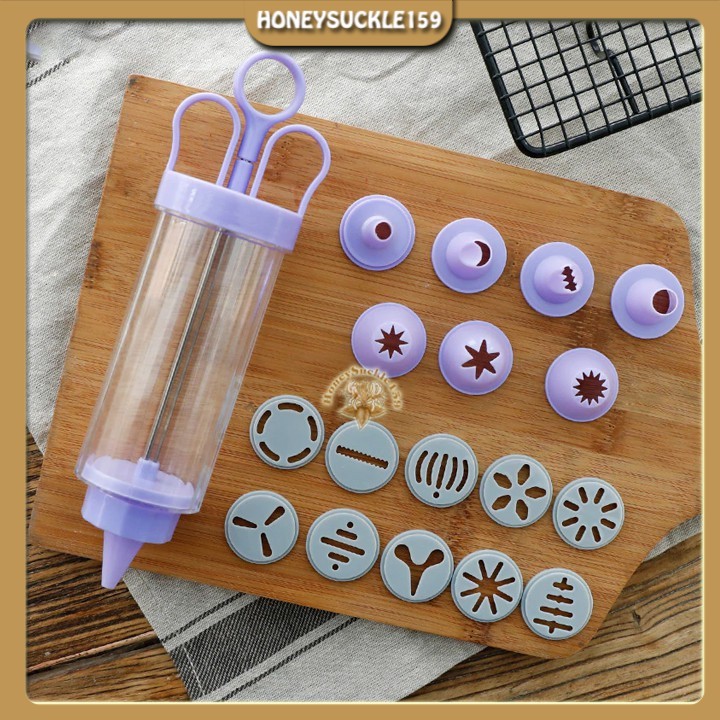 [Ảnh Thât+Video]Khuôn Nhấn Bánh Quy Cookies Press 10 Mặt Và 8 Đầu Trang Trí Bánh Kem