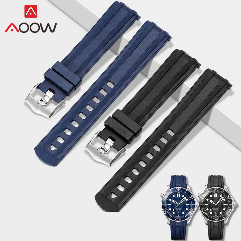 Dây Đeo Thay Thế 20mm 22mm Bằng Cao Su Cho Đồng Hồ Omega Seamaster 300