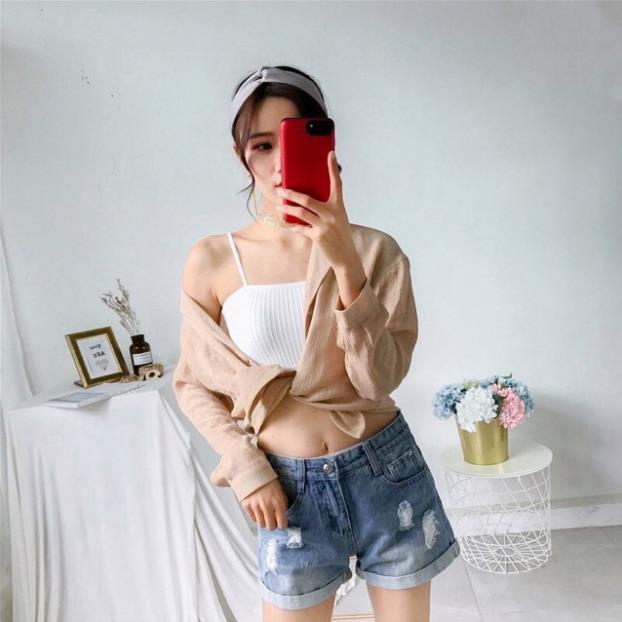 [Giá sỉ] [SiÊU RẺ ĐẸP] Áo Bra Cotton 2 Dây Gân Tăm Trẻ Trung 809