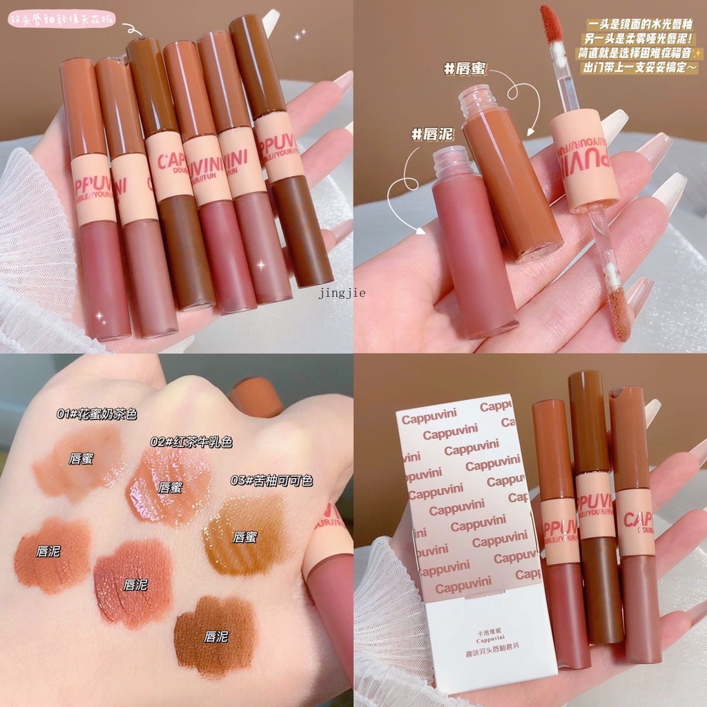 Son Kem Hai Đầu Hiệu Ứng Lì Trang Điểm Lâu Trôi Niceface