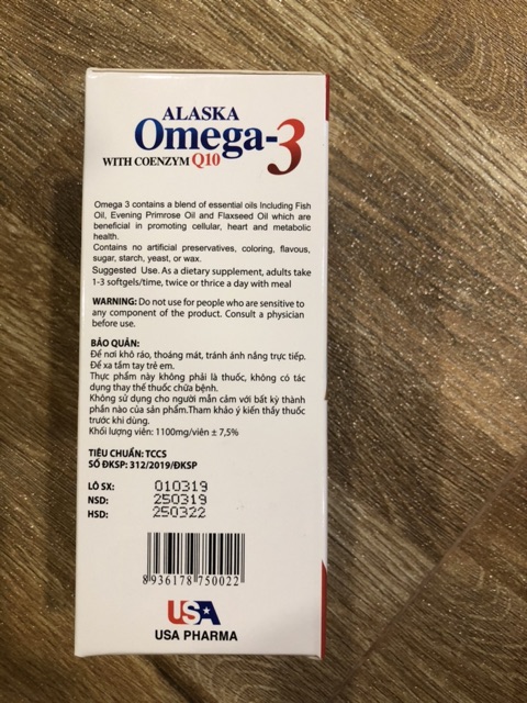 Dầu cá Alaska Omega 3 gia đình hộp 100 viên