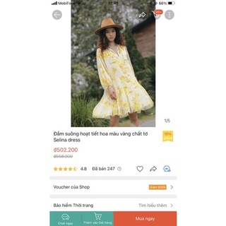 [Thanh lý] Đầm tơ hoa vàng của MinbyAnn size M