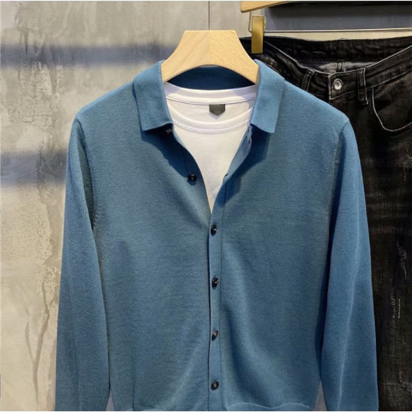 Áo khoác cổ bẻ màu trơn thời trang Hàn Quốc cho nam  Simple Fashion áo khoác nam đẹp Retro Bigsize áo sơ mi nam hàn quốc áo dài tay from rộng thời trang nam