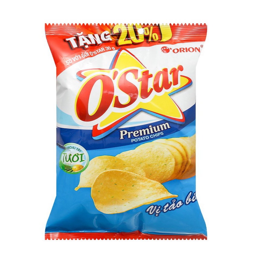 Snack Khoai Tây Ostar Orion Vị Trứng Muối, Kim chi, Muối, Tảo biển, Sườn nướng