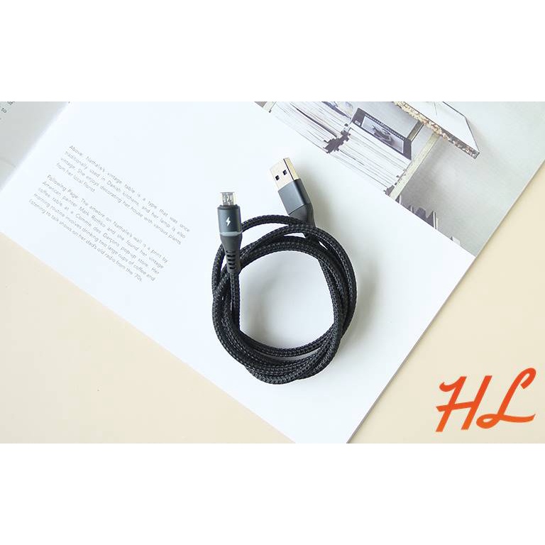 Cáp Sạc MICRO USB Remax RC-152m Dài 1M, Dây Dù Siêu Bền, Có Đèn Led - Hưng Long PC