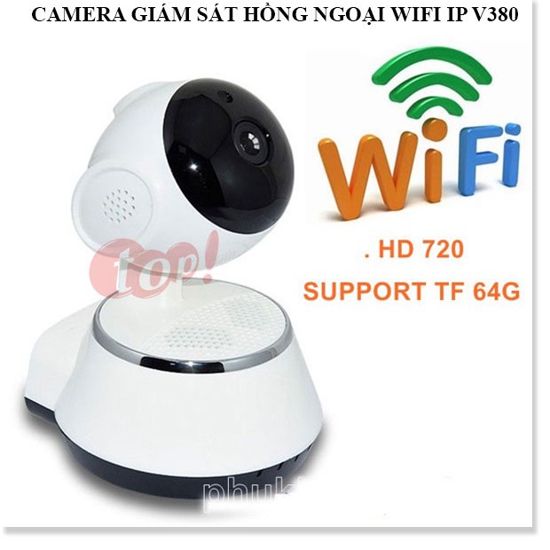 Mua Camera Wifi V380 ✔Chính Hãng✔️ Kết nối không dây qua điện thoại, Đàm thoại 2 chiều, Xoay 360.