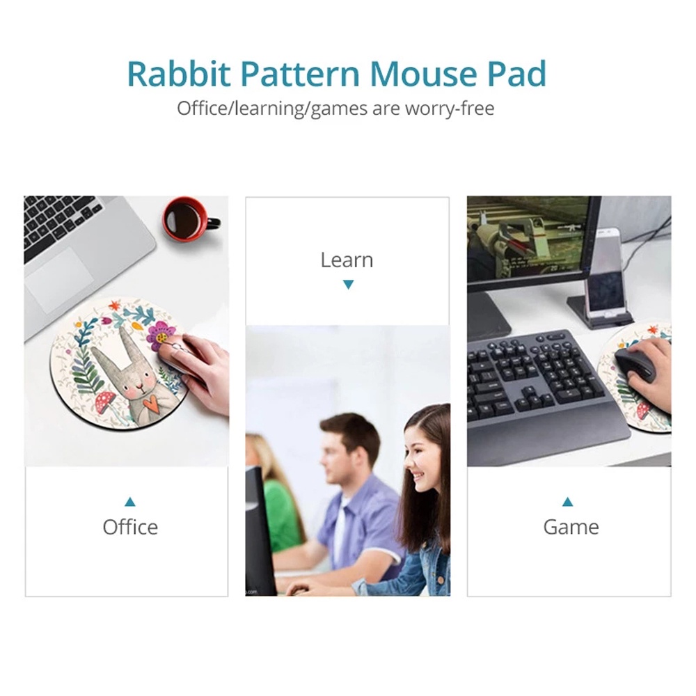 Tấm lót chuột hình tròn 20cm họa tiết hoạt hình dễ thương tiện dụng