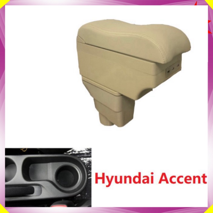 Hộp tỳ tay xe hơi Hyundai Accent tích hợp 6 cổng USB (HÀNG LOẠI 1)