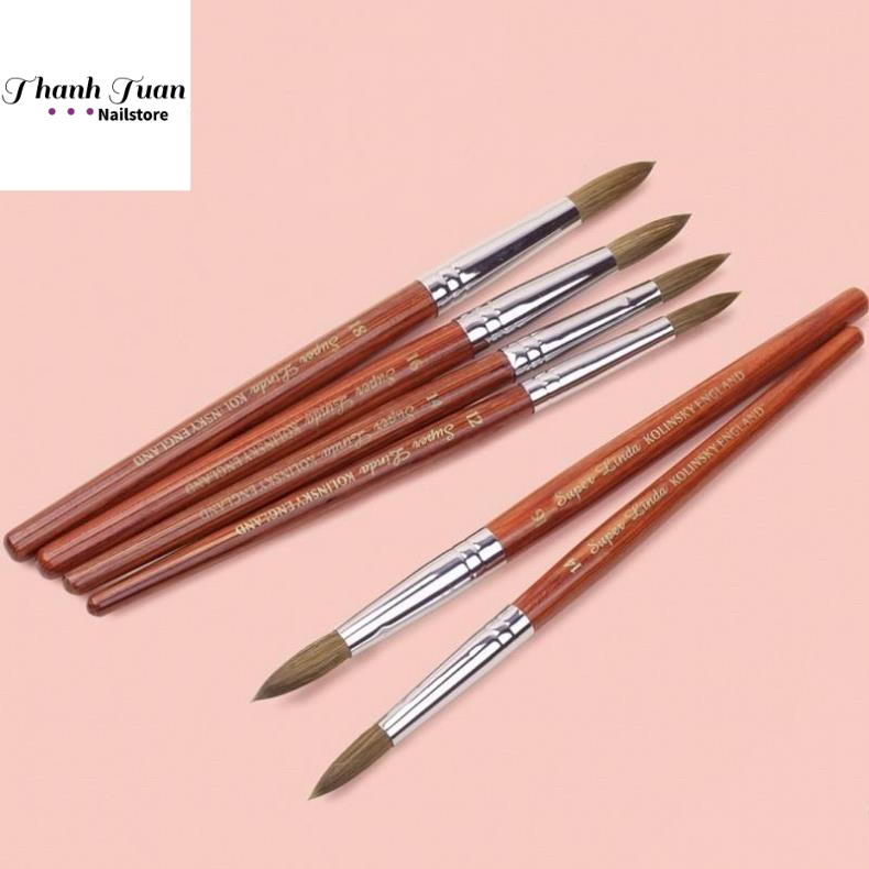 Cọ đắp bột Super Linda Kolinsky England chính hãng cao cấp số 12,14,16 lông chồn - Phụ kiện đồ nail