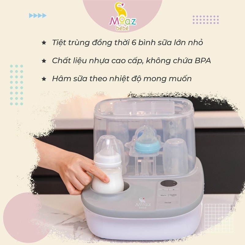 Máy hâm sữa-tiệt trùng-sấy khô Moaz Bebe MB 005-Tuyển sỉ