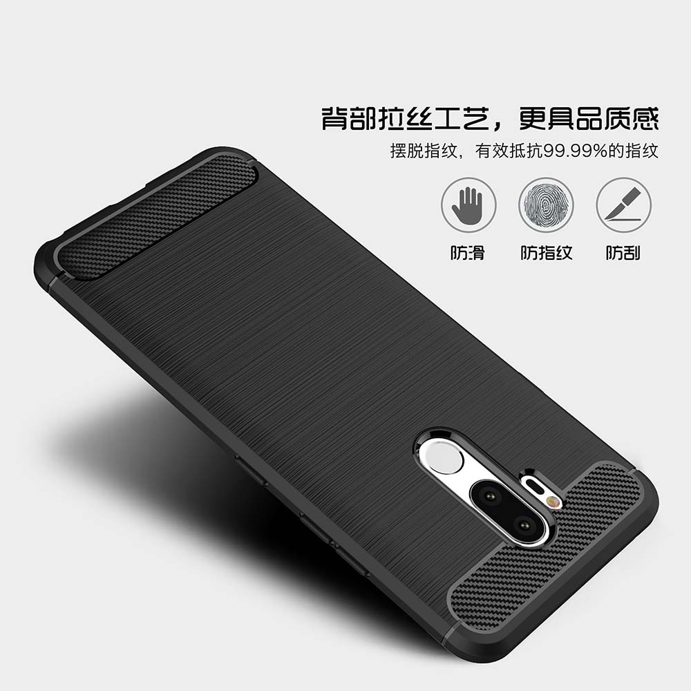 LG G7 G8 ThinQ G6 Q6 Q7 Plus V30s V40 V50 ThinQ Luxury Soft TPU Silicone Carbon Fiber Matte Shockproof Bumper Case Cover