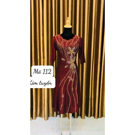 ĐẦM TRUNG NIẺN THUN KIM TUYẾN M112