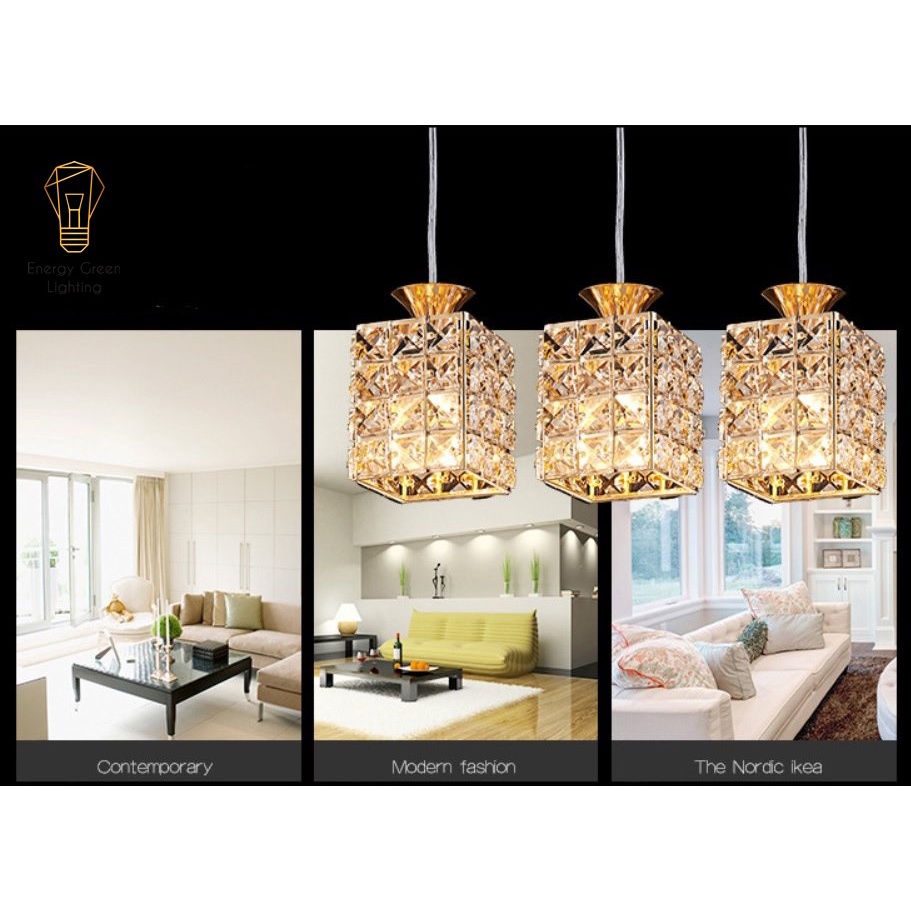 Đèn Thả Trang Trí Pha Lê Cao Cấp Energy Green Lighting SJ-049 Decor Vintage - Phong Cách Bắc Âu