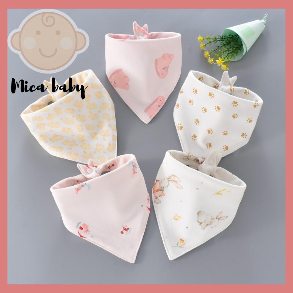 Set 5 khăn yếm cho bé ăn dặm hình tam giác Mica baby YC09