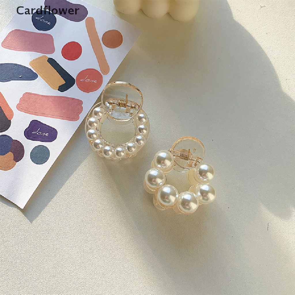< Cardflower > Kẹp Tóc Đính Ngọc Trai Tròn Mini Thời Trang Sang Trọng Cho Nữ