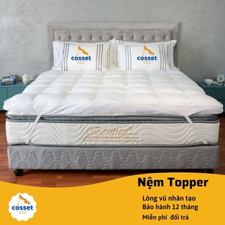 Nệm topper lông vũ nhân tạo chuẩn 5 sao bảo hành 12 tháng rất nhiều size để khách dễ dàng chọn lựa.
