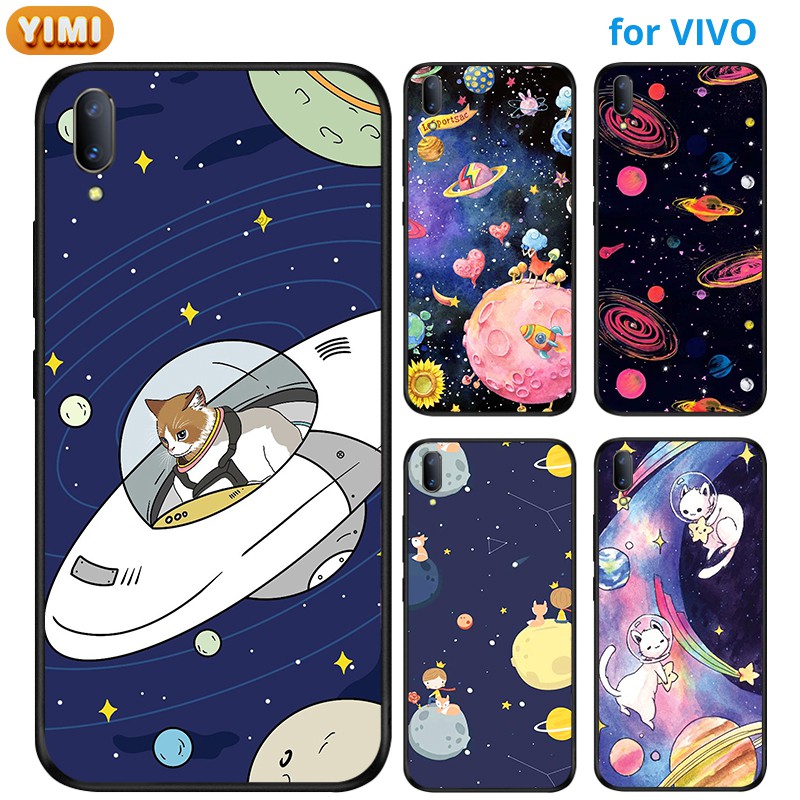 casing Vivo Y1s U10 Y91 Y91C Y11 Y15 Y17 Y12 S1 V15 Pro Y19 Y91i Y93 Y95 Cover Starry Sky Matte Soft Case
