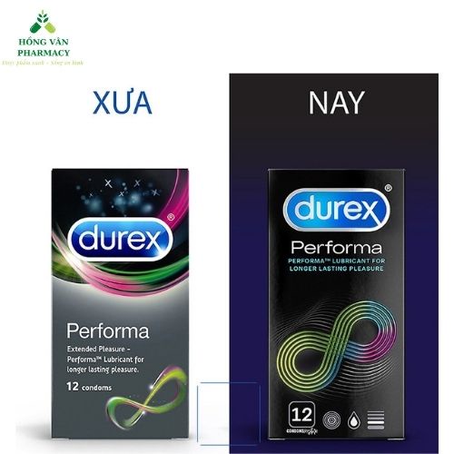 Bao sao su Durex Performa (12 Bao/hộp) - Bao Cao Su kéo dài thời gian quan hệ (Có che tên khi giao hàng)