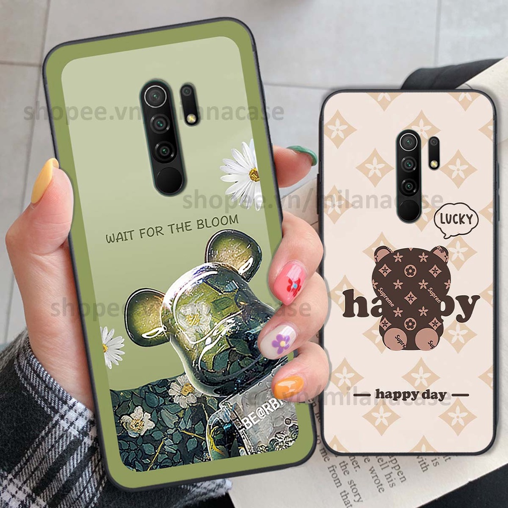Ốp Xiaomi Redmi 9 gấu be@rBrick gấu Teddy Kaws siêu đẹp, phong cách, cá tính