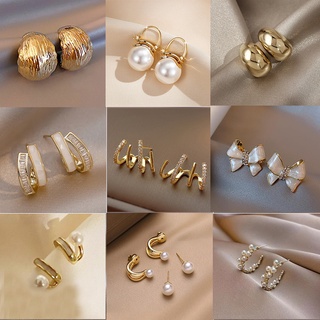 Image of Women Girls Pearl Earrings Fashion Ear Studs Jewelry