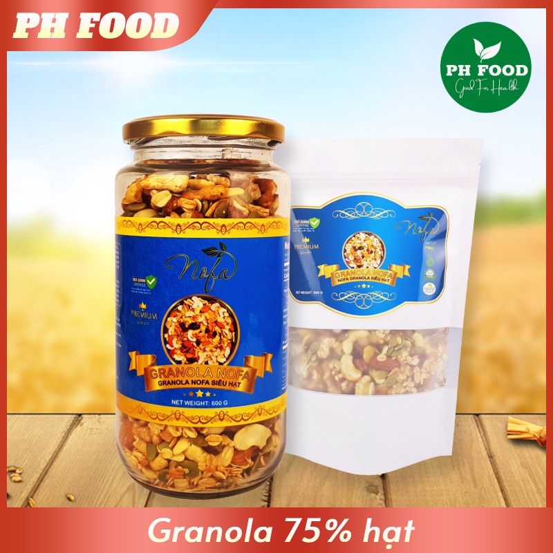 Granola siêu hạt PH FOOD Ngũ cốc granola ăn kiêng giúp thân hình khỏe đẹp, thon gọn và săn chắc