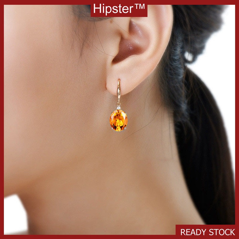 Mới Vàng Pha Lê Zircon Bông Tai Cao Cấp Đính Bông Tai Dành Cho Nữ