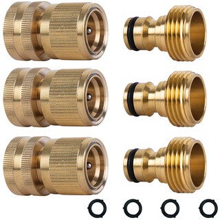 Bộ 3 đầu nối tháo lắp nhanh bằng đồng 3/4 inch cho vòi phun nước tưới cây sân vườn