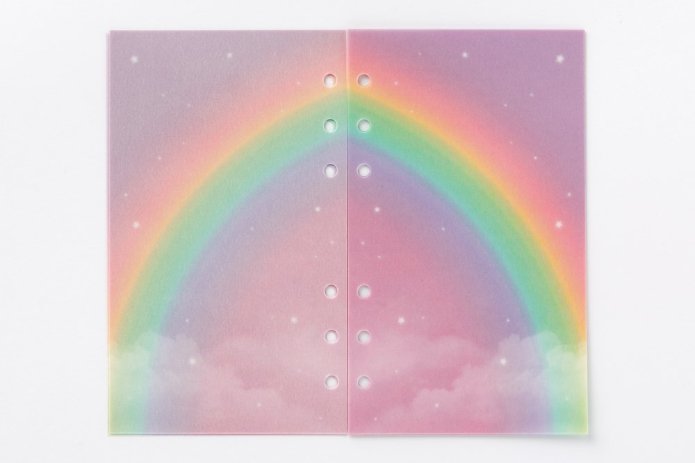 Giấy Trang Trí ARTBOX Hàn Quốc Có Đục Lỗ Bìa Nhuộm Màu Cầu Vồng Cỡ A6