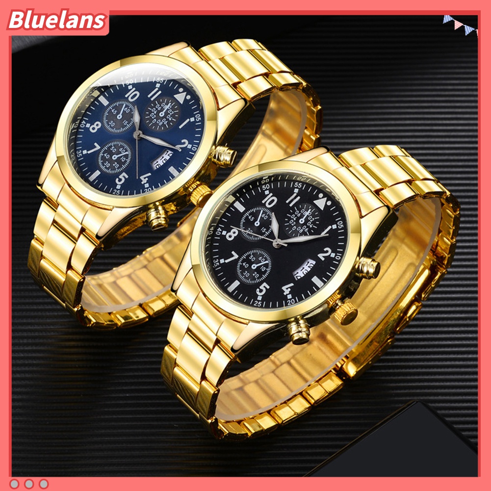 Đồng Hồ Analog Máy Quartz Mặt Tròn Hiển Thị Ngày 48h Thời Trang Cho Nam