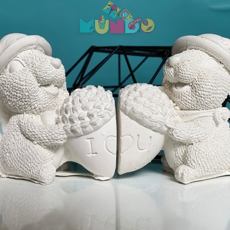 Combo 2 tượng tô (có màu + cọ) màu cao cấp chọn mẫu SIZE L SCRAT, tượng thạch cao MUNDO