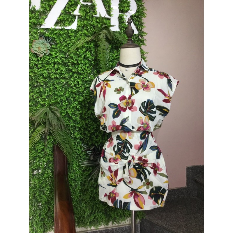 Set bộ áo váy hoa Zara Trafaluc