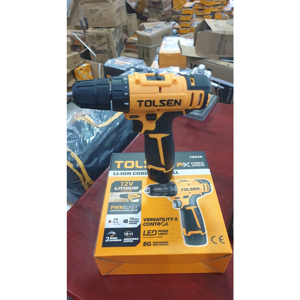 MÁY KHOAN PIN 12V TOLSEN 79036 - HÀNG CHÍNH HÃNG