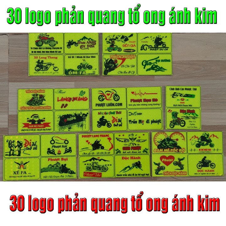 30 LOGO PHƯỢT PHẢN QUANG TỔ ONG DÁN