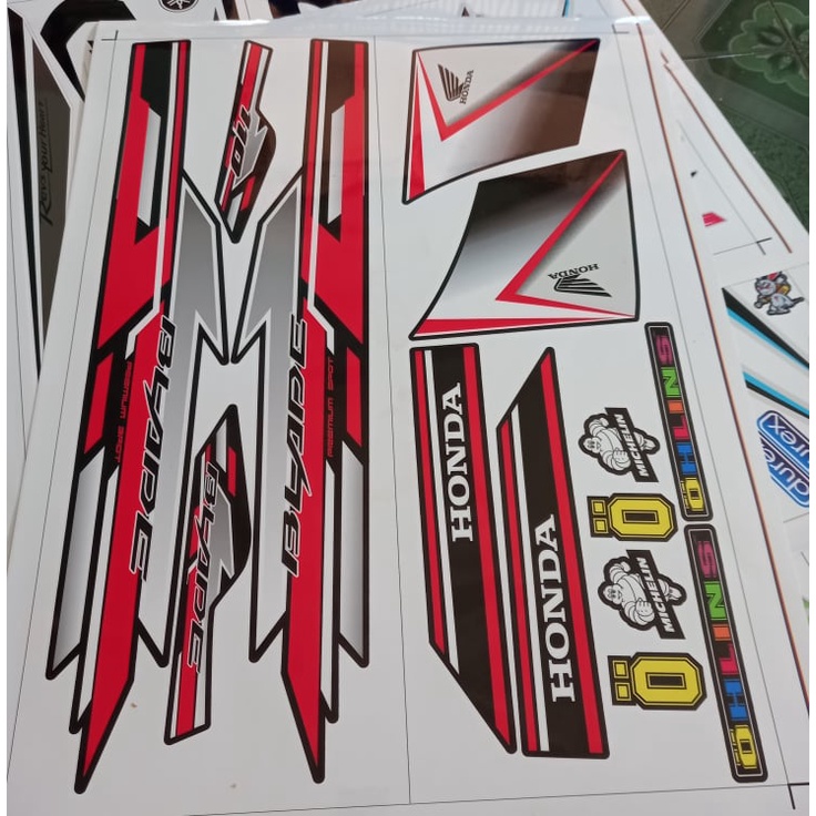 Tem rời honda blade chỉ đỏ xe đen