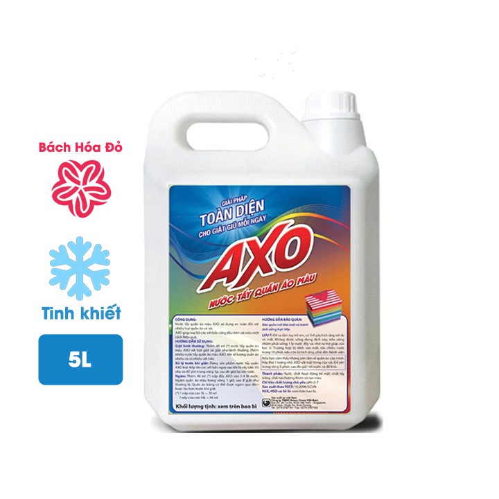 Nước giặt tẩy quần áo màu AXO chai 800ML - Hương Thanh Khiết (Cho da nhạy cảm, da em bé)